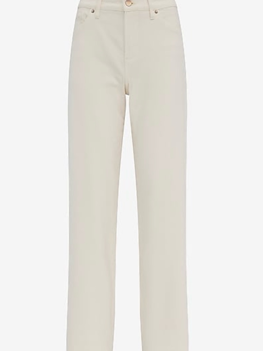 Express High Waisted Off White Relaxed Straight Jeans